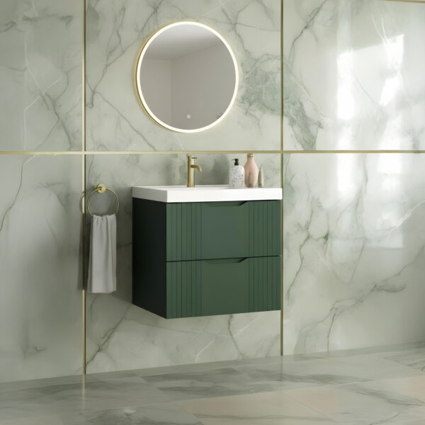 Aria green wall hung vanity unit | Bathroom Furniture | Atti bathrooms | Ireland