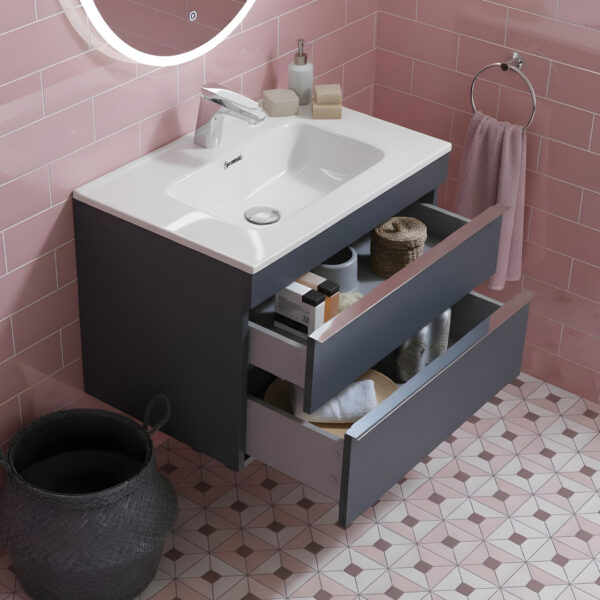 Castello grey wall hung vanity unit | Bathroom Furniture | Atti bathrooms | Ireland