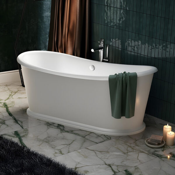 Orla White Traditional Double Slipper Freestanding Bath | Atti Bathrooms | Ireland
