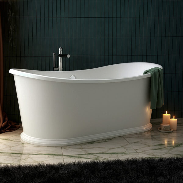 Orla White Traditional Double Slipper Freestanding Bath | Atti Bathrooms | Ireland