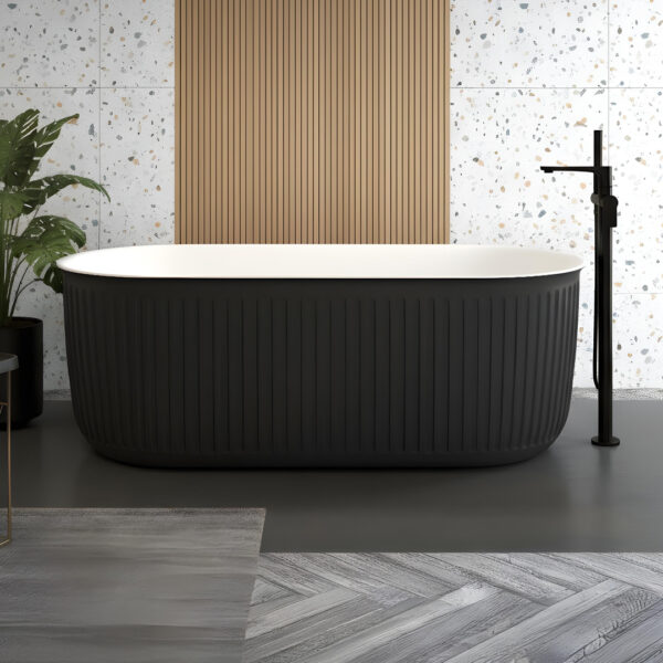 Rachael Black Fluted freestanding bath | Atti Bathrooms | Ireland