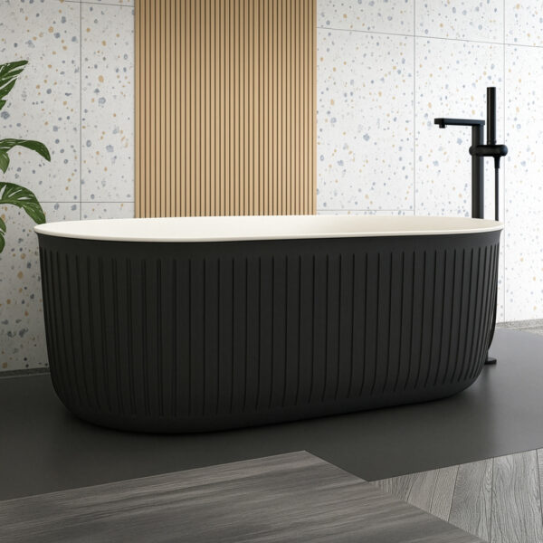 Rachael Black Fluted freestanding bath | Atti Bathrooms | Ireland