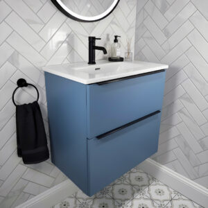 Adare Compact Blue Wall Hung Vanity Unit | Bathroom Furniture | Atti Bathrooms Ireland & Northern Ireland