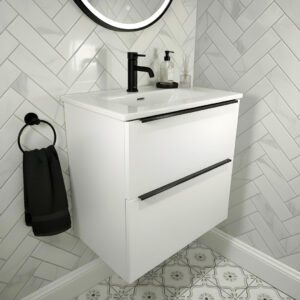 Adare Compact White Wall Hung Vanity Unit | Bathroom Furniture | Atti Bathrooms Ireland & Northern Ireland