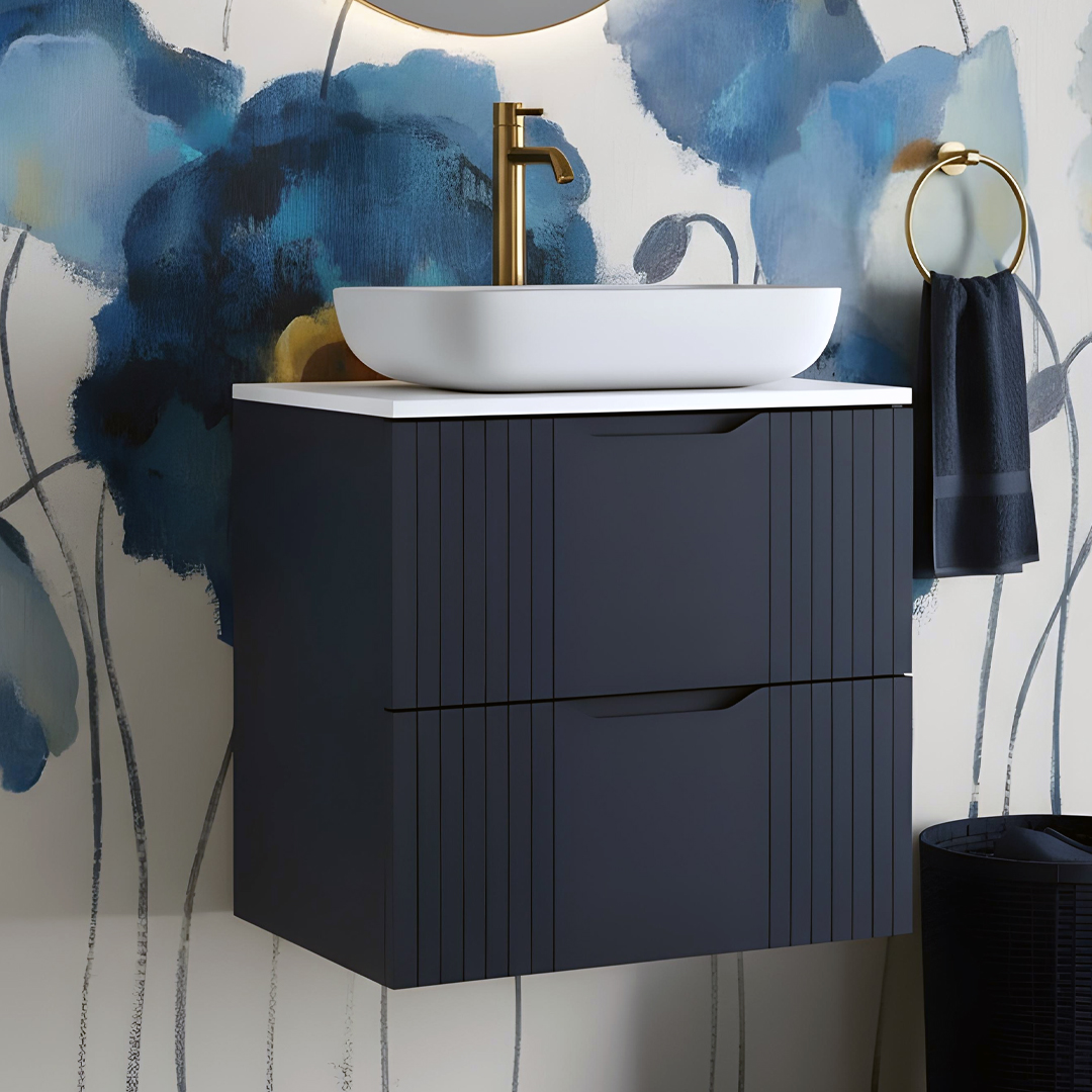 Aria 600mm Vermont Blue Wall Hung Vanity Unit Countertop