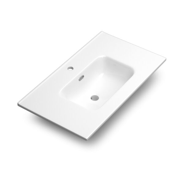 Adare 600mm Compact Wall Hung Vanity Unit In Natural Oak With Ceramic Basin - Image 4