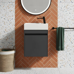 Benni Anthracite wall hung cloakroom Unit | Bathroom Furniture | Atti Bathrooms | Ireland