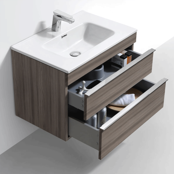 Atti Bathrooms Castello Elm Wood Wall Hung Unit