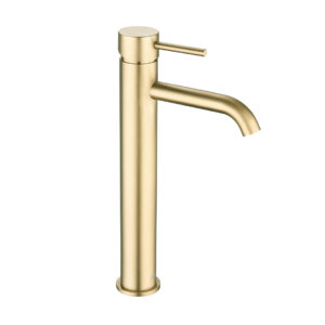 Hydro brushed brass Tall Basin tap | Atti Bathrooms | Ireland