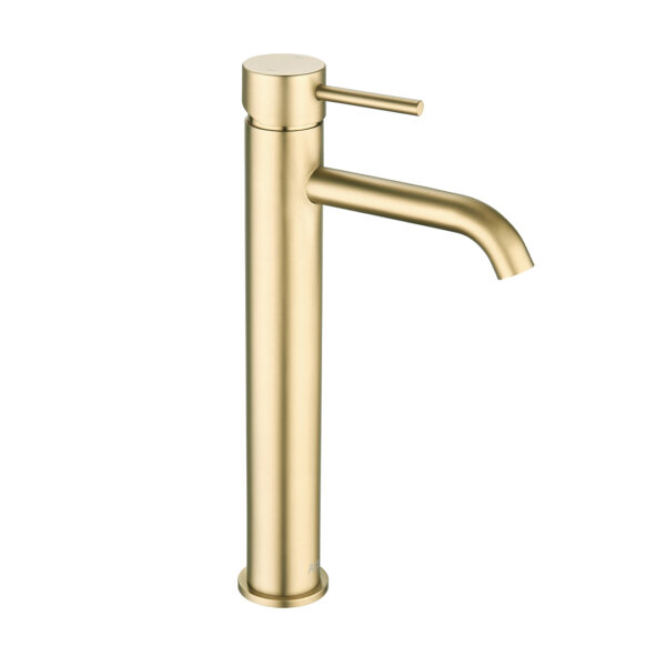 Hydro brushed brass Tall Basin tap | Atti Bathrooms | Ireland