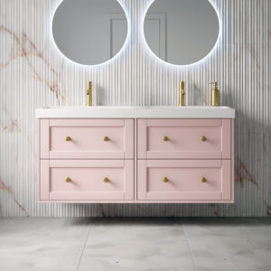 Maple Pink Wall Hung Vanity | Atti Bathrooms | UK and Ireland