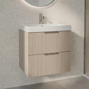 Moderno Taupe Ridged Wall Hung Vanity Unit | UK and Ireland | Atti Bathrooms
