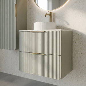 Moderno Dollar Green Ridged Wall Hung Vanity Unit | UK and Ireland | Atti Bathrooms