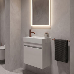 Benni White Wall Hung Vanity Unit With Ceramic Basin