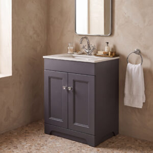 Hyde 550mm Charcoal Floorstanding Unit With Basin & Quartz Worktop