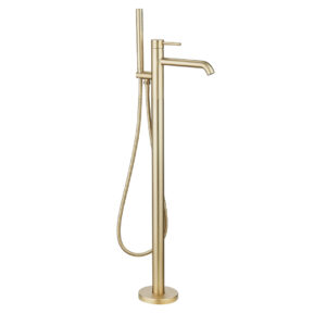 Hydro brushed brass freestanding bath shower mixer | Atti Bathrooms | Ireland