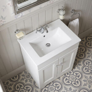 Hyde 550mm White Floorstanding Unit With Basin & Quartz Worktop