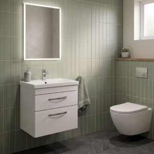 Malone 600mm Wall Hung Unit With Ceramic Basin