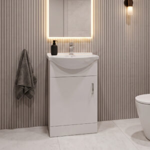 Monaco 450mm White Floorstanding Unit With Basin