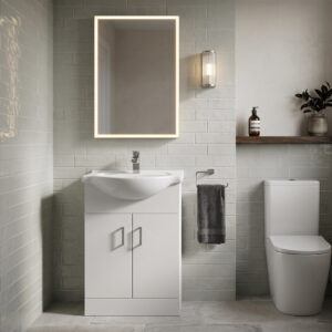 Monaco 550mm White Floorstanding Unit With Basin