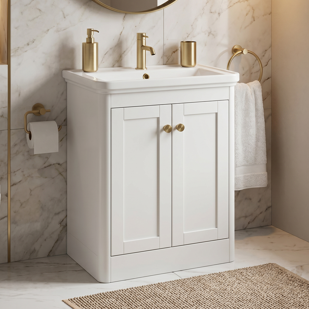 Bilbury 600mm Floorstanding Unit in Chalk White