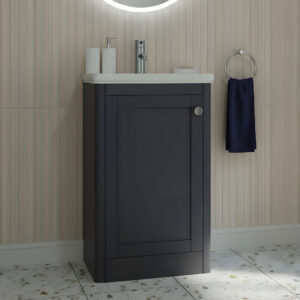 Bilbury Cloakroom floorstanding vanity unit anchor grey | Atti Bathrooms | Ireland
