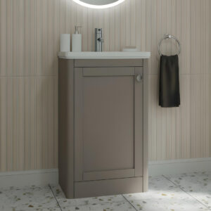 Bilbury Cloakroom floorstanding vanity unit stone grey | Atti Bathrooms | Ireland