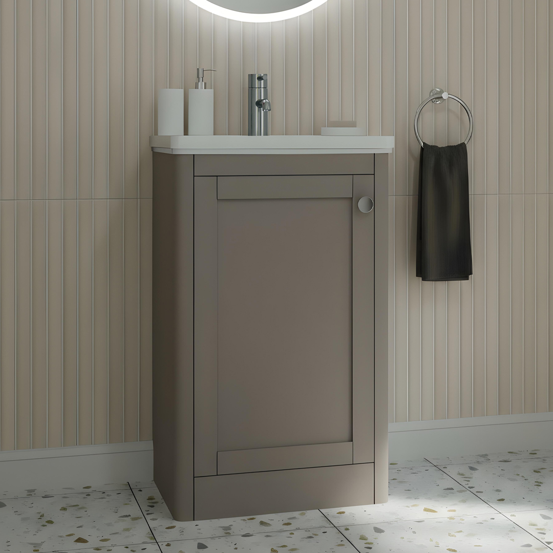 Bilbury Cloakroom floorstanding vanity unit stone grey | Atti Bathrooms | Ireland