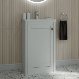 Bilbury Cloakroom floorstanding vanity unit chalk white | Atti Bathrooms | Ireland