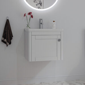 Bilbury wall hung floorstanding vanity unit Chalk White | Atti Bathrooms | Ireland