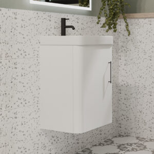 wisdom white cloakroom wall hung vanity unit | Atti Bathrooms | Irelands