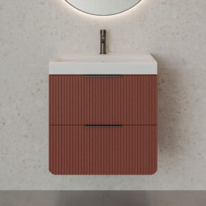 Moderno Red Fluted Wall Hung Vanity Unit | Atti Bathrooms | Ireland & The UK