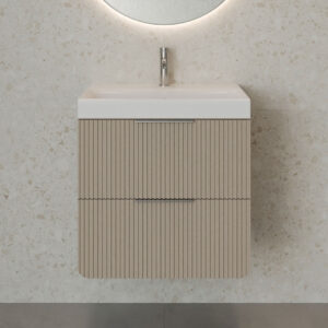 Moderno Taupe Fluted Wall Hung Vanity Unit | Atti Bathrooms | Ireland & The UK