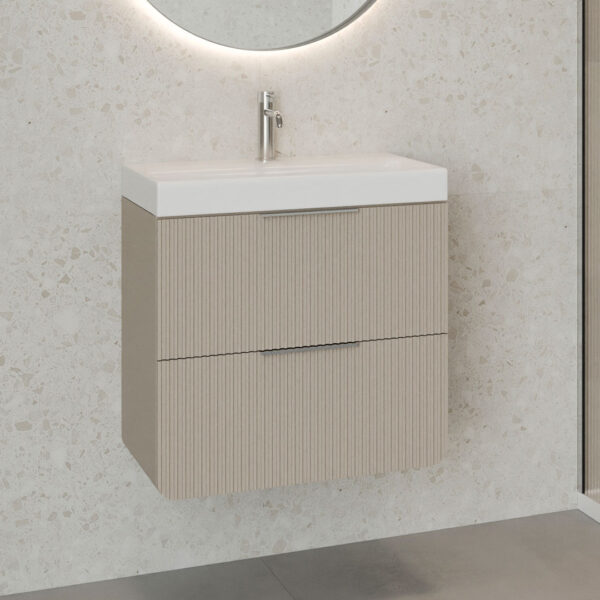 Moderno Taupe Fluted Wall Hung Vanity Unit | Atti Bathrooms | Ireland & The UK