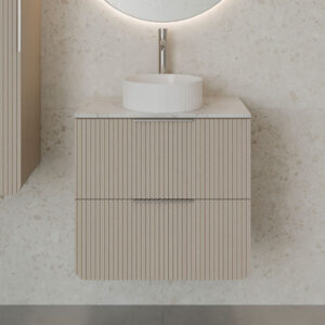 Moderno Taupe Fluted Wall Hung Vanity Unit | Atti Bathrooms | Ireland & The UK