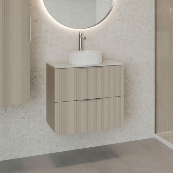 Moderno Taupe Fluted Wall Hung Vanity Unit | Atti Bathrooms | Ireland & The UK