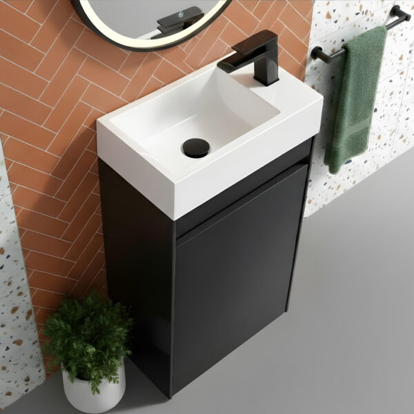 Benni Anthracite floorstanding cloakroom Unit | Bathroom Furniture | Atti Bathrooms | Ireland