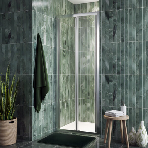 Atti bathrooms Bifold shower door | chrome frame | Ireland