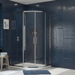 Atti bathrooms offset quadrant shower door | chrome frame | Ireland