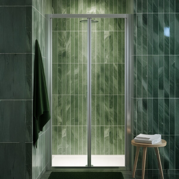 Atti bathrooms Bifold shower door | chrome frame | Ireland