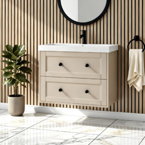 Maple 800mm Wall Hung Vanity Unit Taupe