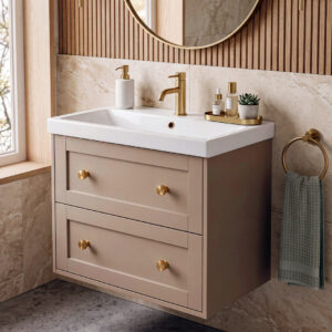 Maple 600mm Wall Hung Vanity Unit Taupe